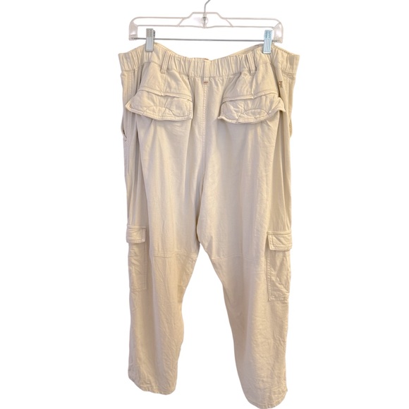 Anthropologie Pilcro Linen Blend Cargo Pant Relaxed Fit Cream Size XLP Petite - Picture 11 of 17